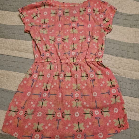 Bobbie Brooks Girls Dress Size S 6/6X Pink With Butterflies And Flowers LNC - Picture 2 of 7